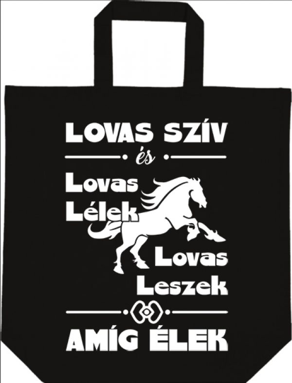 Táska Lovas szív és lovas lélek fekete