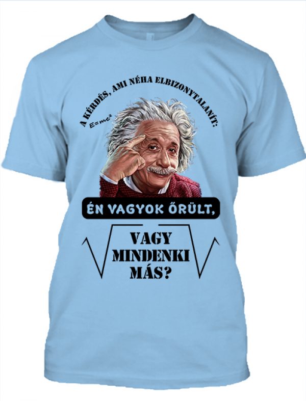 Póló Én vagyok őrült Einstein égkék