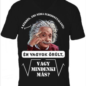 Mindenki őrült Einstein- Férfi V nyakú póló