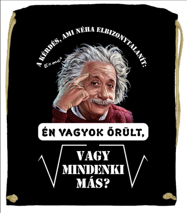 Tornazsák Mindenki őrül Einstein fekete