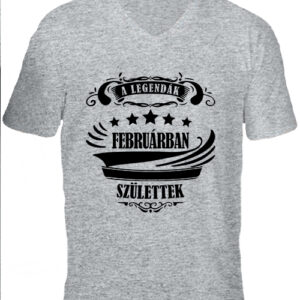 A legendák februárban születtek-Férfi V nyakú póló