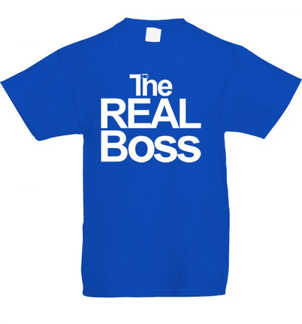 Gyerek póló The real boss királykék
