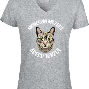Macska mancs-Női V nyakú póló