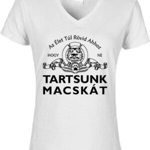 Tartsunk macskát-Női V nyakú póló