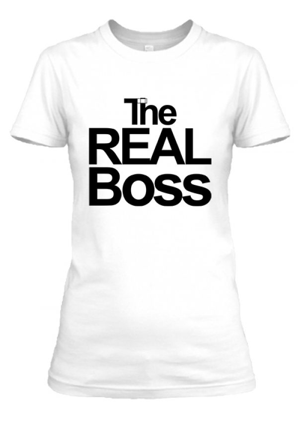 Női póló The real boss fehér