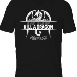 Eat sleep kill a dragon repeat – Férfi V nyakú póló