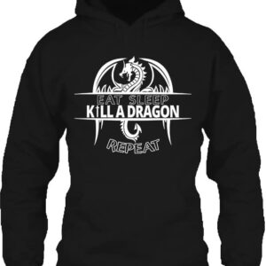 Eat sleep kill a dragon repeat – Unisex kapucnis pulóver