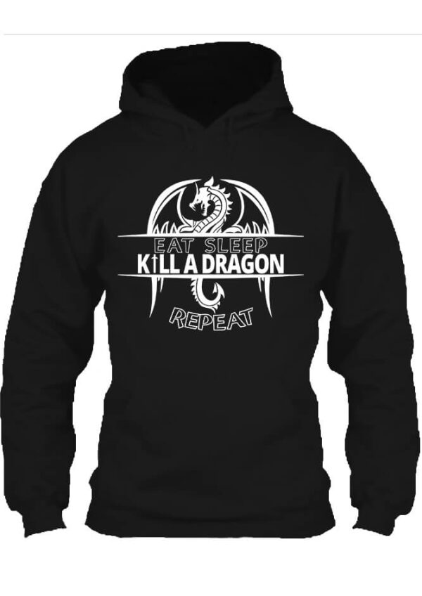 Pulóver eat sleep kill a dragon repeat fekete