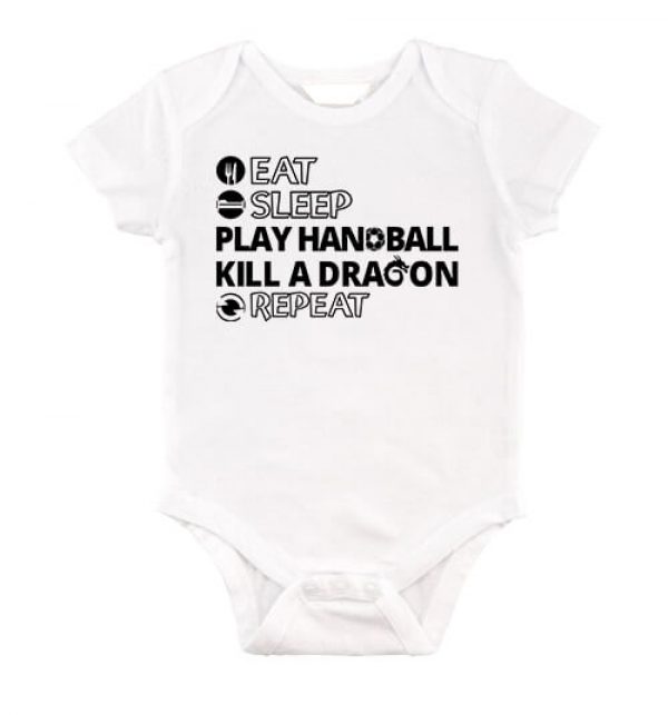 Baby body eat sleep play handball repeat fehér