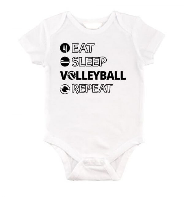 Baby body eat sleep volleyball repeat fehér