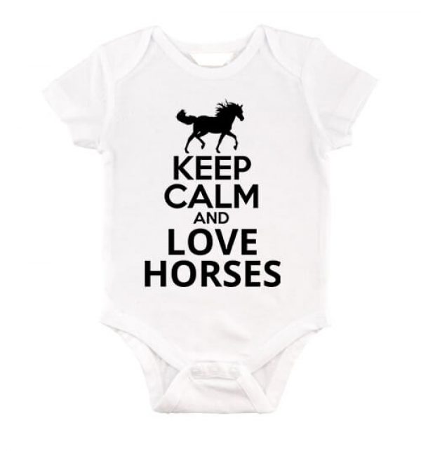 Keep calm and love horses - Baby Body - 68, Fehér