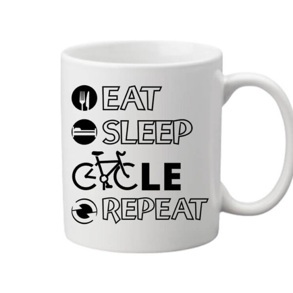 Bögre eat sleep cycle repeat fehér