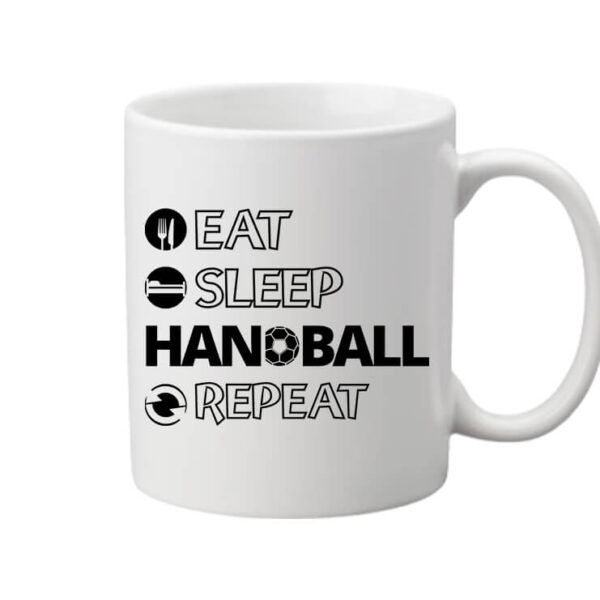 Bögre eat sleep handball repeat fehér