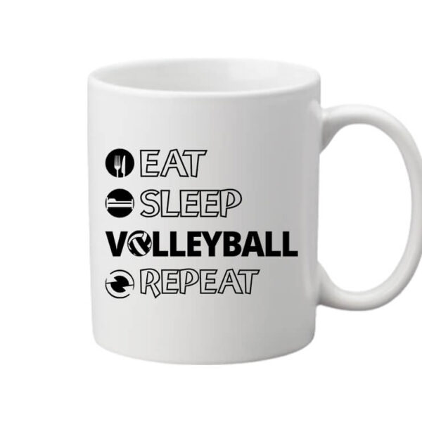 Bögre eat sleep volleyball repeat fehér