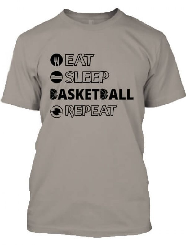 Férfi póló eat sleep kill basketball repeat cappuccino