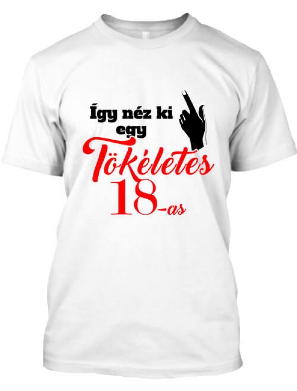 Férfi póló tökéletes 18-as fehér