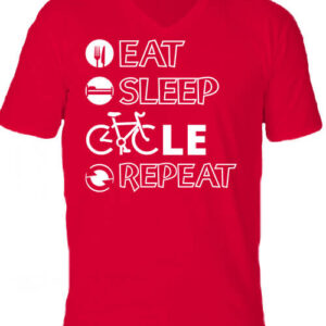 Eat sleep cycle repeat – Férfi V nyakú póló