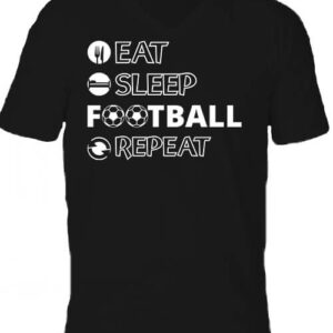 Eat sleep football repeat – Férfi V nyakú póló