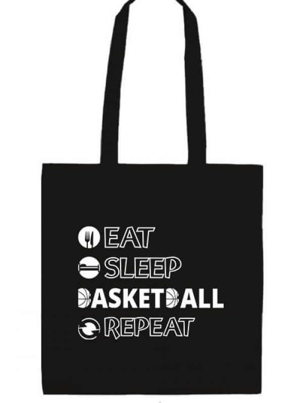 Hosszú fülű táska eat sleep kill basketball repeat fekete
