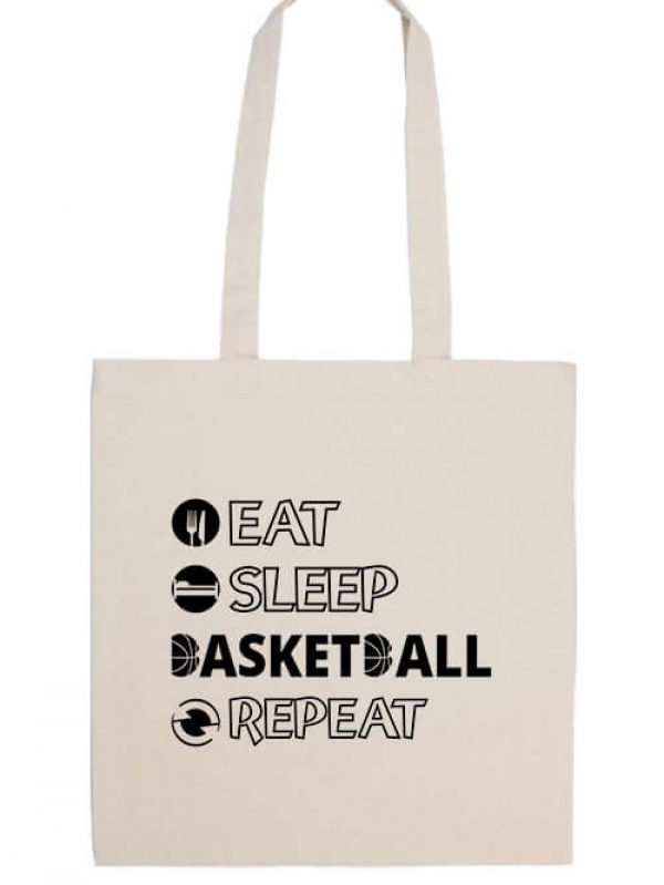 Hosszú fülű táska eat sleep kill basketball repeat natúr