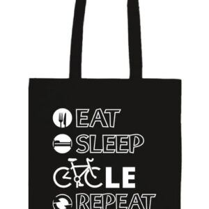 Eat sleep cycle repeat- Prémium hosszú fülű táska