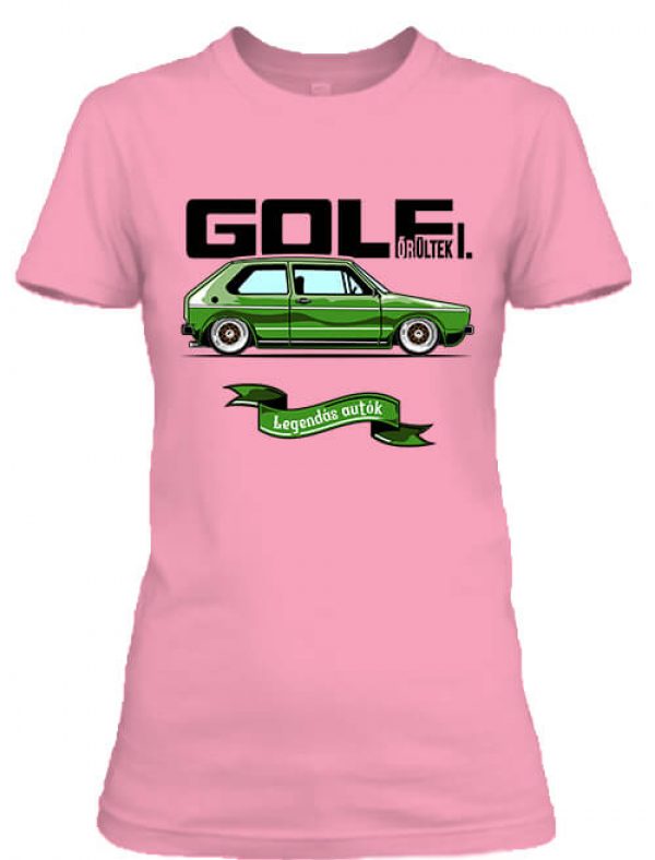 Női póló golf őrültek 1 pink