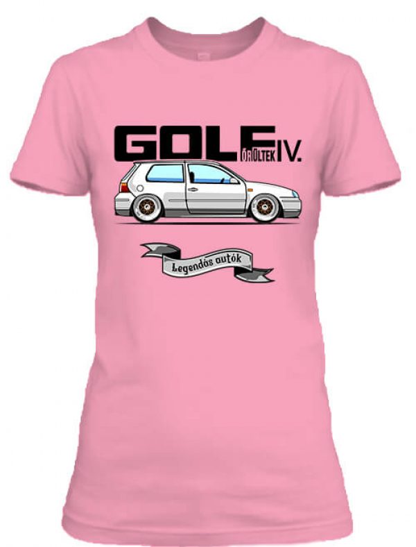 Női póló golf őrültek 4 pink