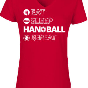 Eat sleep handball repeat – Női V nyakú póló