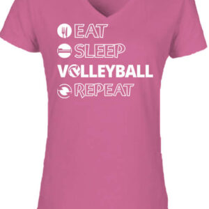 Eat sleep volleyball repeat – Női V nyakú póló