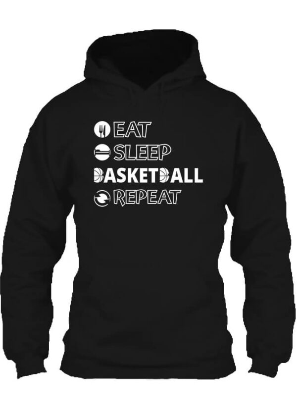 Pulóver eat sleep kill basketball repeat fekete