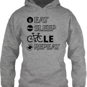 Eat sleep cycle repeat – Unisex kapucnis pulóver