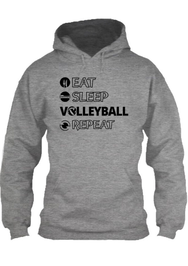 Pulóver eat sleep volleyball repeat szürke