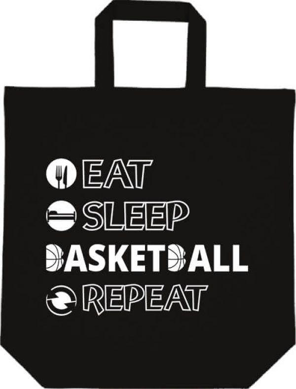Rövid fülű táska eat sleep kill basketball repeat fekete