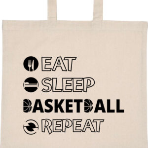 Eat sleep basketball repeat – hosszú vagy rövid fülű vászontáska
