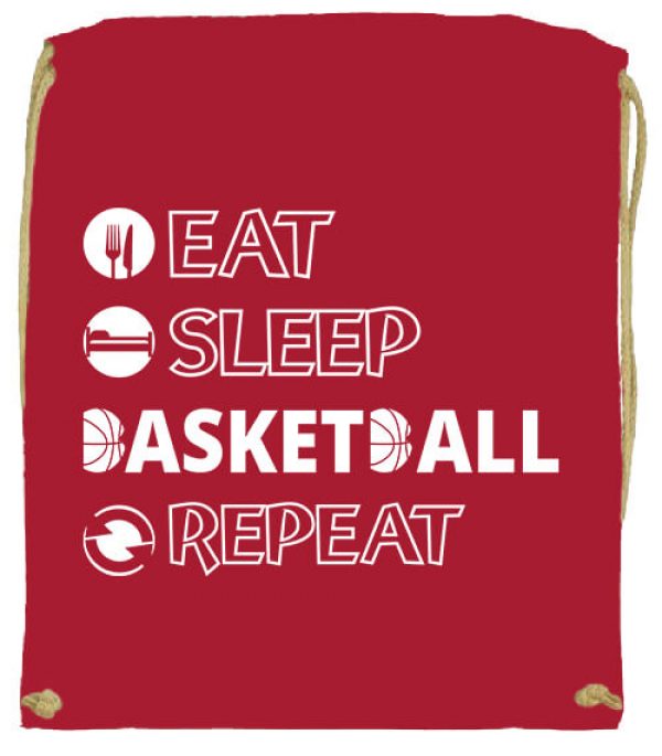 Tornazsák eat sleep kill basketball repeat piros