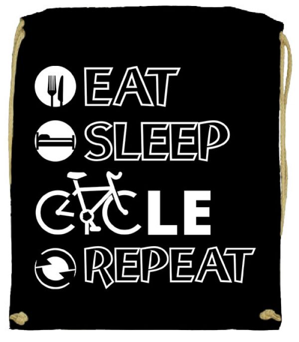 Tornazsák eat sleep cycle repeat fekete