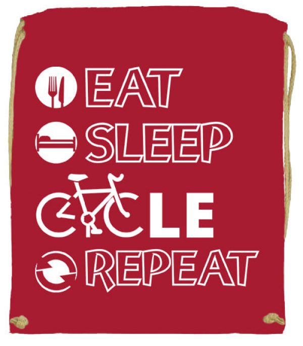 Tornazsák eat sleep cycle repeat piros