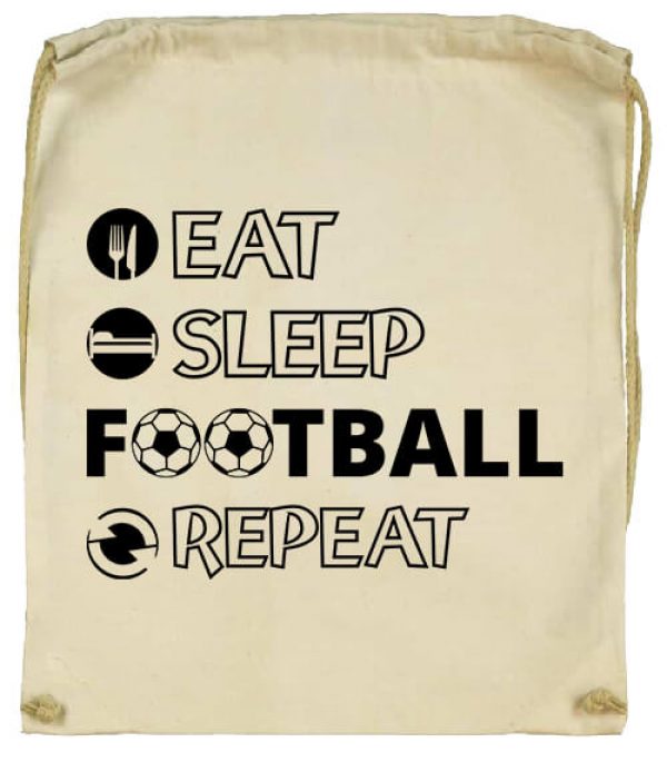 Tornazsák eat sleep football repeat natúr