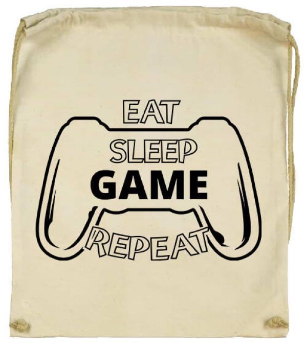 Tornazsák eat sleep game repeat natúr