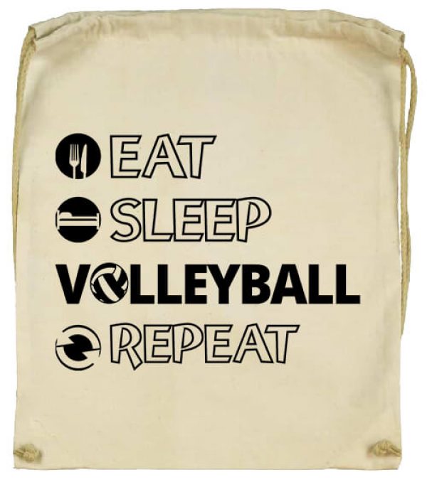 Tornazsák eat sleep volleyball repeat natúr