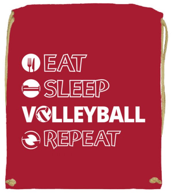 Tornazsák eat sleep volleyball repeat piros