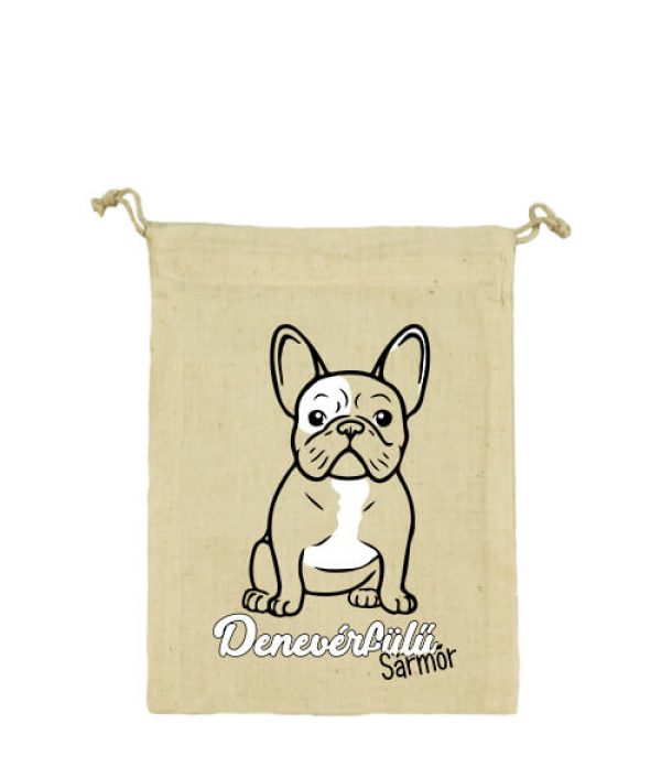 Denevérfülű sármőr francia bulldog - Vászonzacskó kicsi