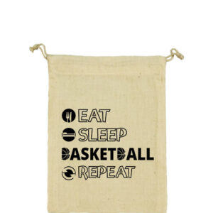 Eat sleep basketball repeat – Vászonzacskó közepes