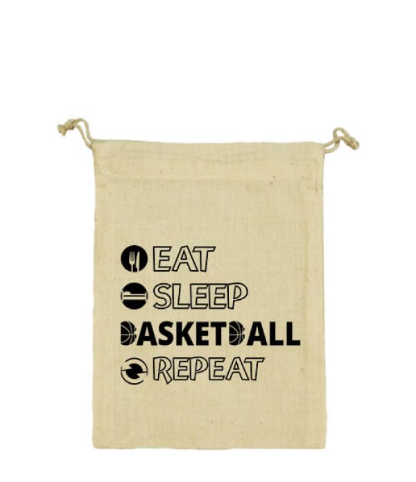 Vászonzacskó eat sleep kill basketball repeat natúr