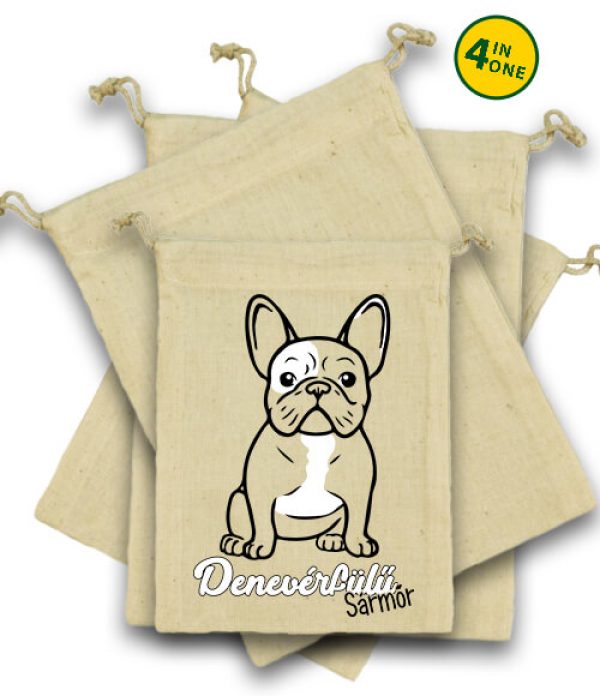 Denevérfülű sármőr francia bulldog - Vászonzacskó szett