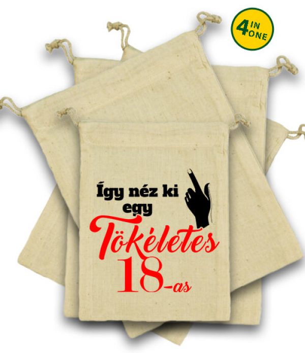 Vászonzacskó szett tökéletes 18-as natúr