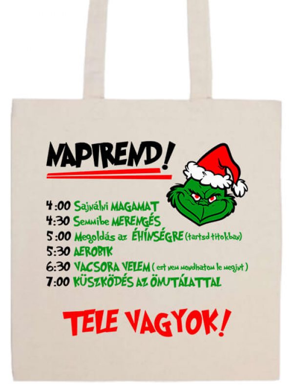 Grincs napirend- Basic hosszú fülű táska