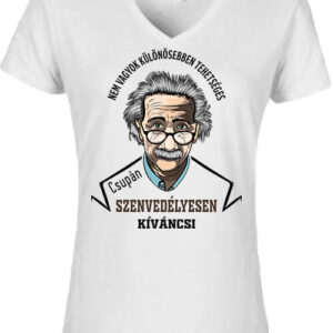 Szenvedélyes Einstein – Női V nyakú póló