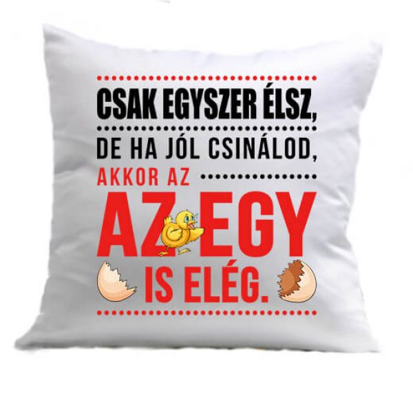 Párna Csak egyszer élsz fehér