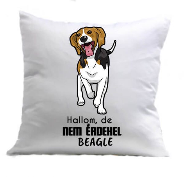 Párna Hallom de nem érdekel beagle fehér